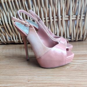 Leather Slingback Heels